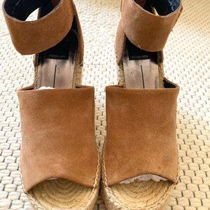 Dolce Vita Straw Wedges Tan Suede